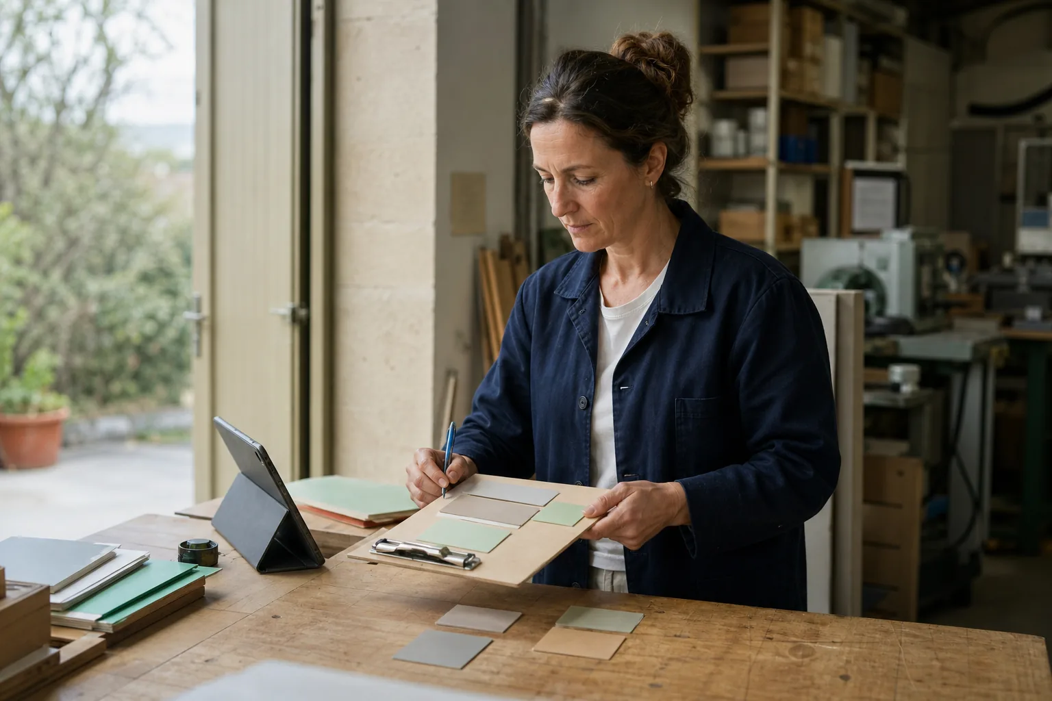 Responsable d’une PME cartographiant un usage d’intelligence artificielle sur un atelier de production